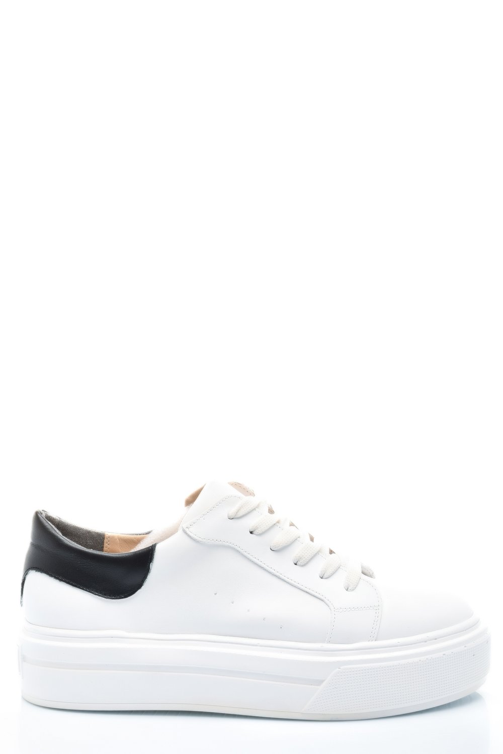 PANTOFI SPORT DAMA PIELE NATURALA ALB NEGRU 3S77001W