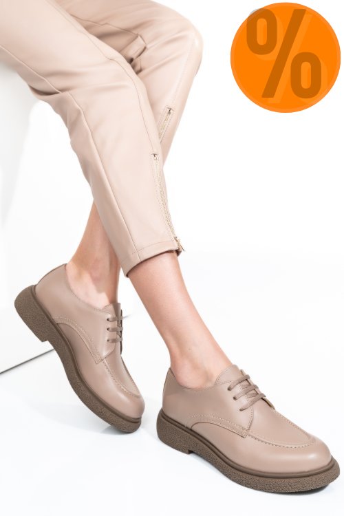 Pantofi bej piele naturala 2s7741601np