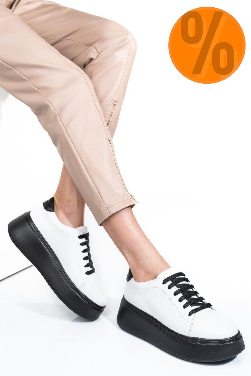 PANTOFI ALBI PIELE NATURALA 2S7741610NP