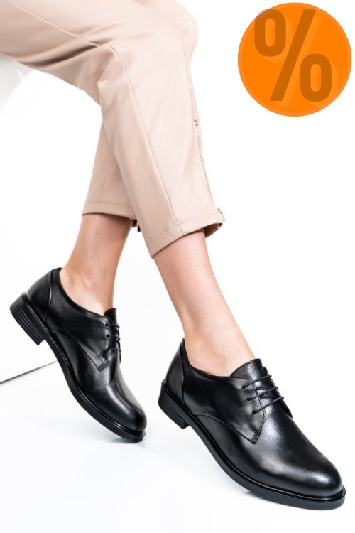 Pantofi negri piele naturala 2s7741605np