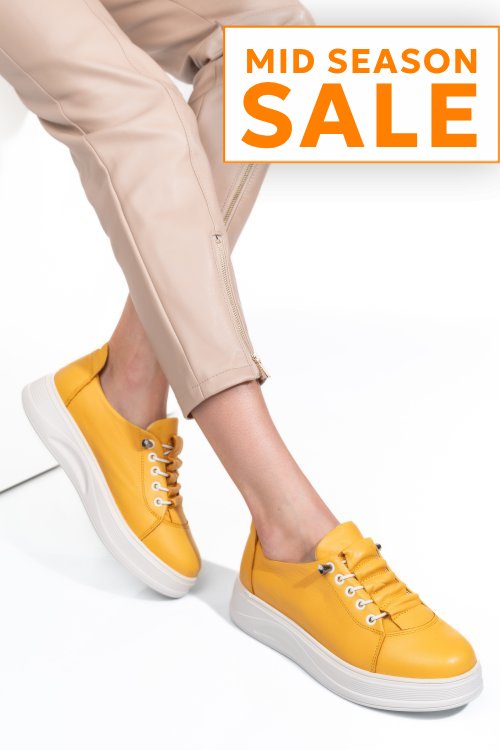 Pantofi sport galbeni piele naturala 2s7731683np