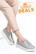 PANTOFI SPORT GRI PIELE NATURALA 231683NP