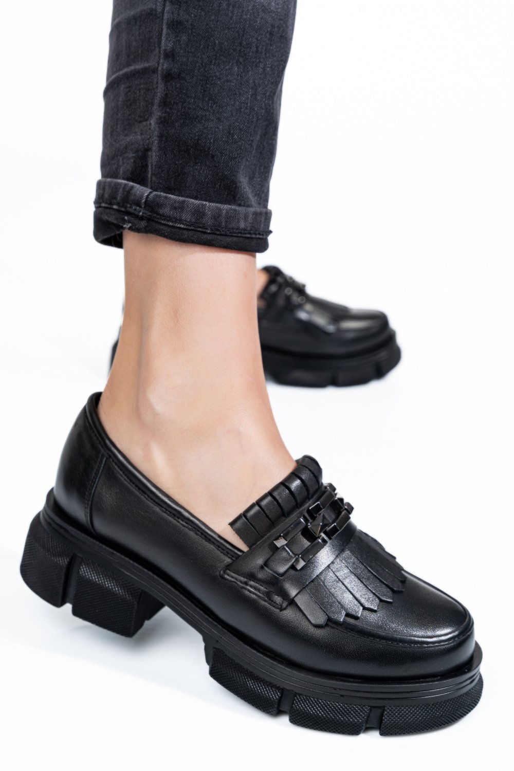 MOCASINI NEGRI PIELE NATURALA 1S7726352
