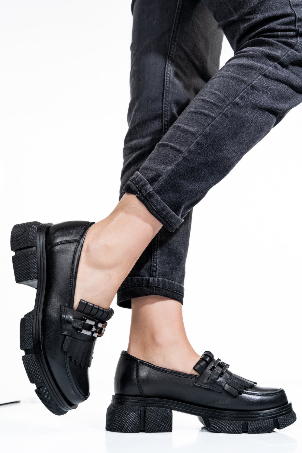 MOCASINI NEGRI PIELE NATURALA 1S7726352