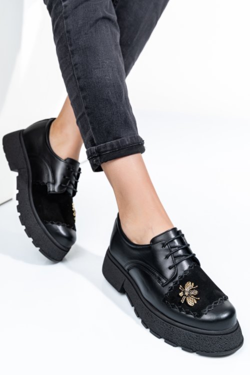 Mocasini negru piele naturala intoarsa 1s7724211