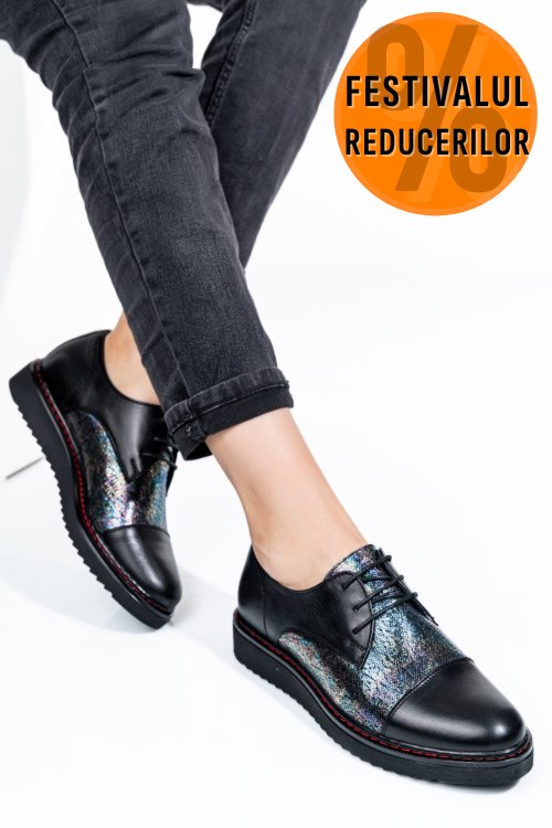 Pantofi negru color piele naturala 1s7702