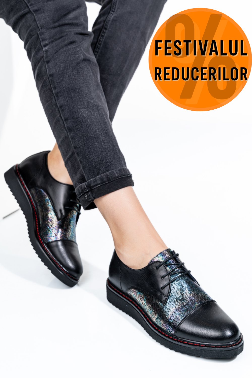 PANTOFI NEGRU COLOR PIELE NATURALA 1S7702
