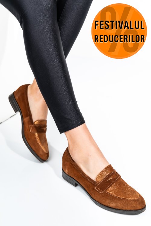 Mocasini maro piele naturala intoarsa 5590505