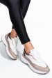 Pantofi sport alb taupe piele naturala 241614np