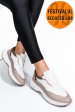 Pantofi sport alb taupe piele naturala 241614np