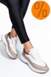 Pantofi sport alb taupe piele naturala 241614np