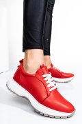 PANTOFI SPORT ROSII PIELE NATURALA 241613NP