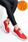 PANTOFI SPORT ROSII PIELE NATURALA 241613NP