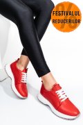 PANTOFI SPORT ROSII PIELE NATURALA 241613NP
