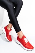 PANTOFI SPORT ROSII PIELE NATURALA 241613NP