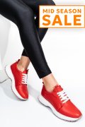PANTOFI SPORT ROSII PIELE NATURALA 241613NP