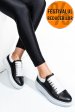 Pantofi sport negru alb piele naturala 2s7701684