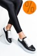 Pantofi sport negru alb piele naturala 2s7701684