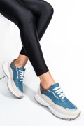 PANTOFI SPORT ALBASTRU BEJ PIELE NATURALA 241614NP