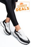 PANTOFI SPORT NEGRU ALB PIELE NATURALA 241614NP