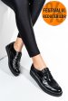 Pantofi negri piele naturala lacuita 171611npk