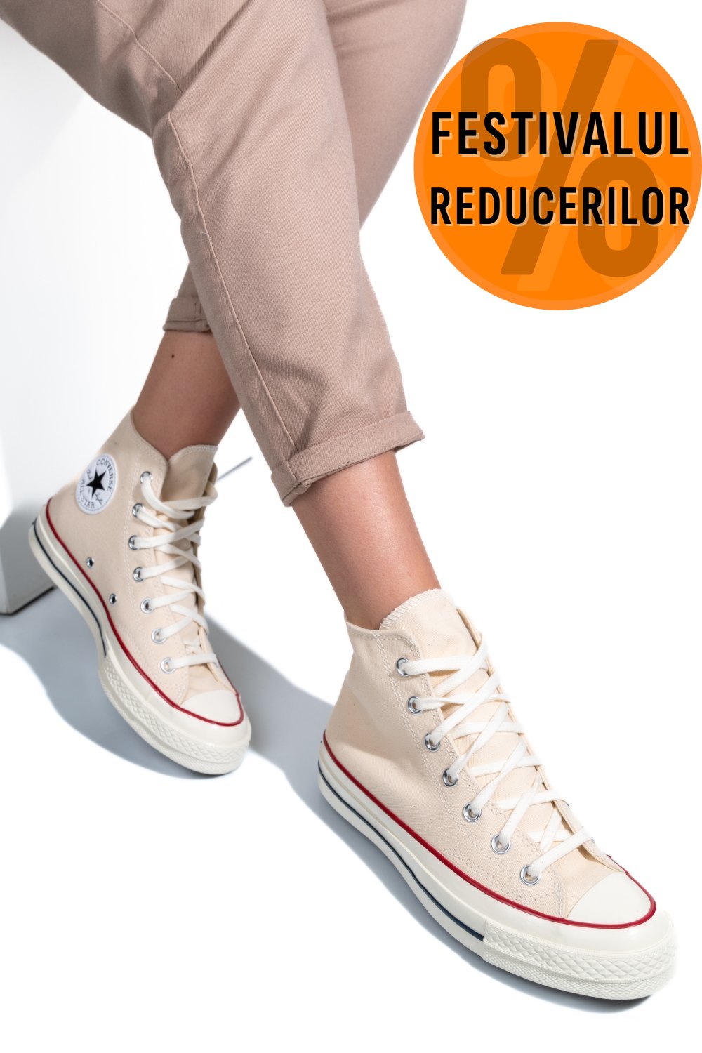 CONVERSE CHUCK 70, PANTOFI SPORT CREM 1S7762053C