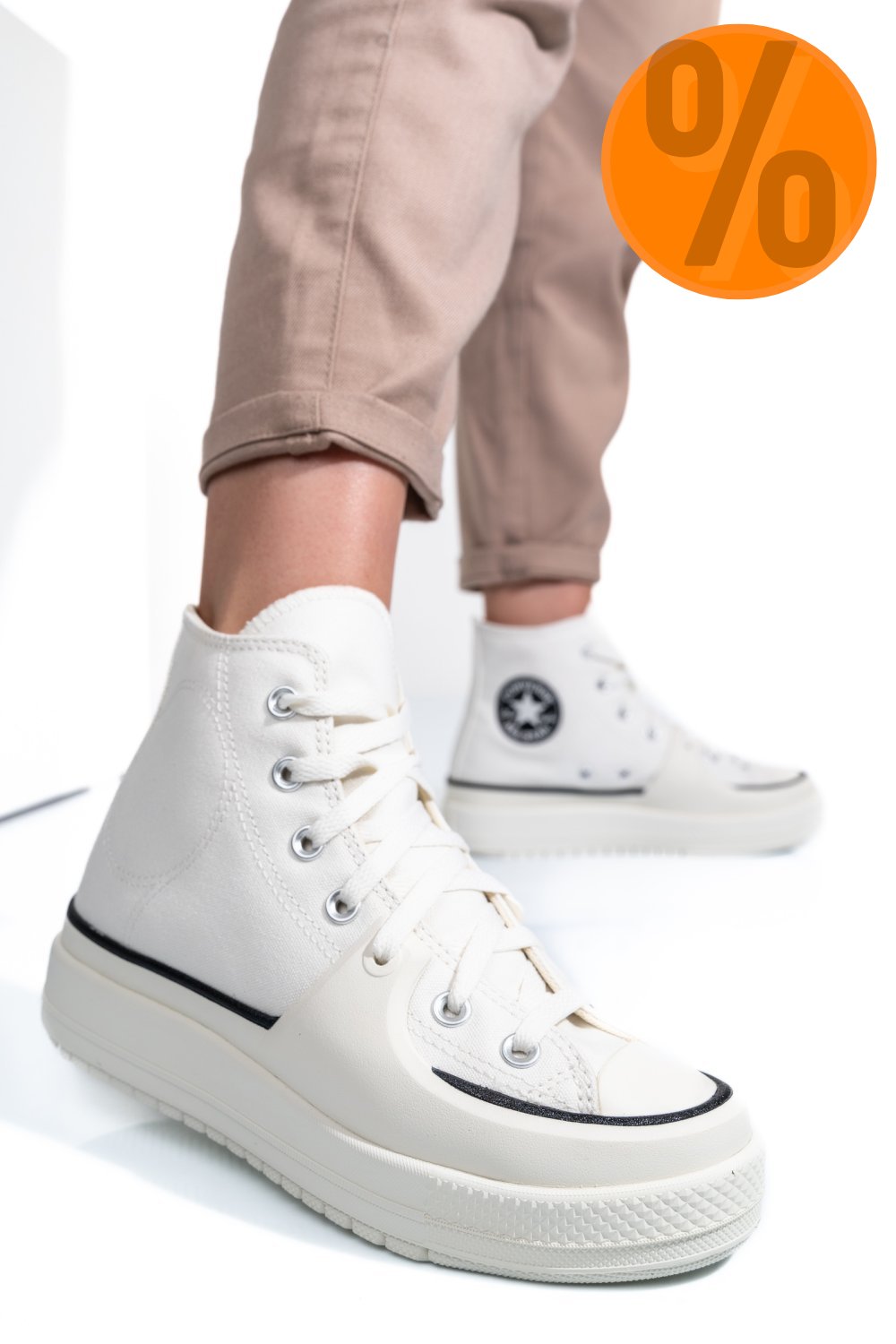 CONVERSE CHUCK TAYLOR ALL STAR CONSTRUCT VINTAGE, PANTOFI SPORT WHITE AS7702832C