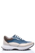 PANTOFI SPORT ALBASTRU BEJ PIELE NATURALA 241614NP