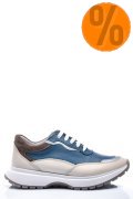 PANTOFI SPORT ALBASTRU BEJ PIELE NATURALA 241614NP
