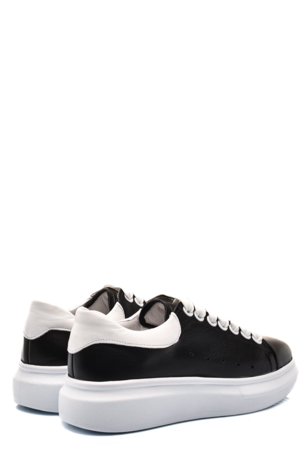 PANTOFI SPORT NEGRU ALB PIELE NATURALA 2S7701684