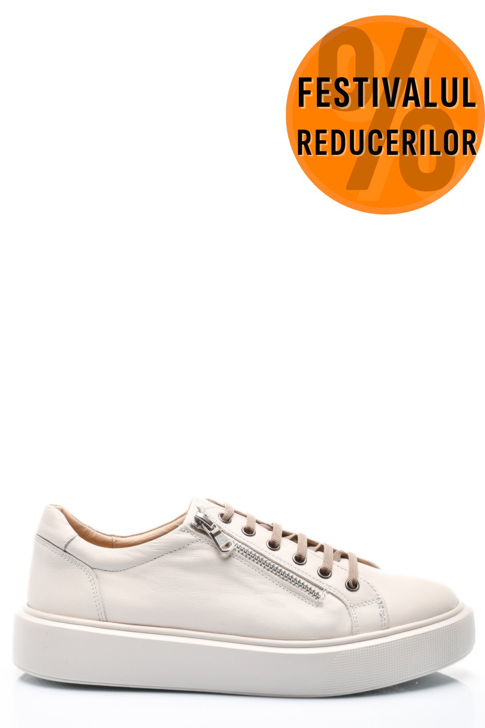 PANTOFI BEJ DESCHIS PIELE NATURALA 2S7741607NP