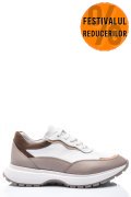 PANTOFI SPORT ALB TAUPE PIELE NATURALA 241614NP