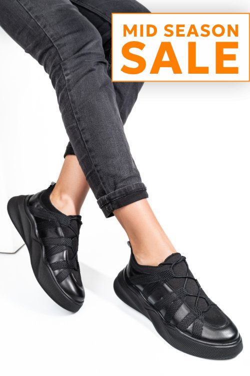 Pantofi sport negri piele naturala 2s7732