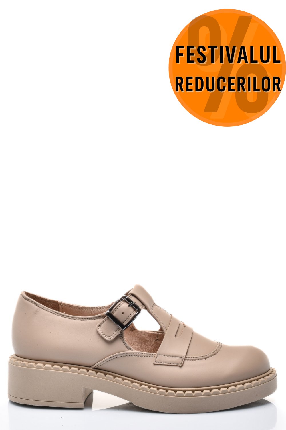 PANTOFI CREM PIELE NATURALA 4S7739