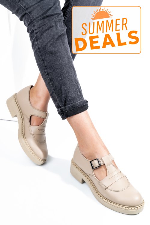 Pantofi crem piele naturala 4s7739