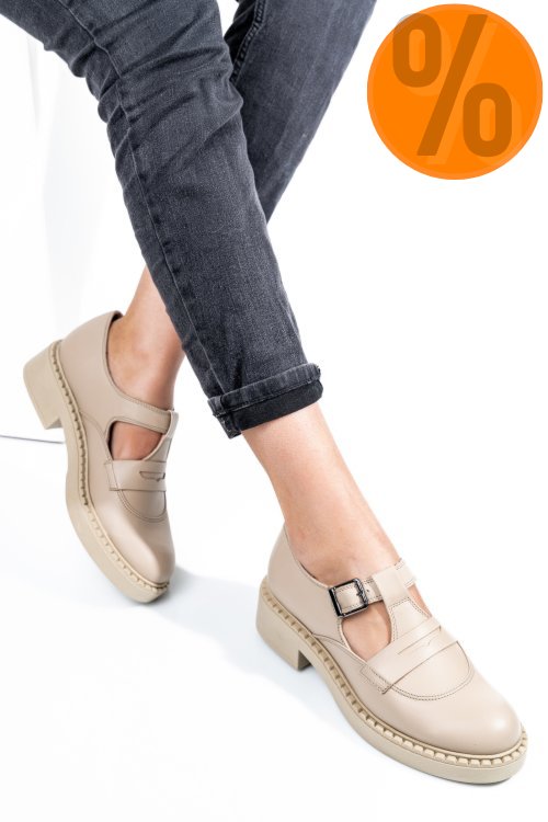 Pantofi crem piele naturala 4s7739