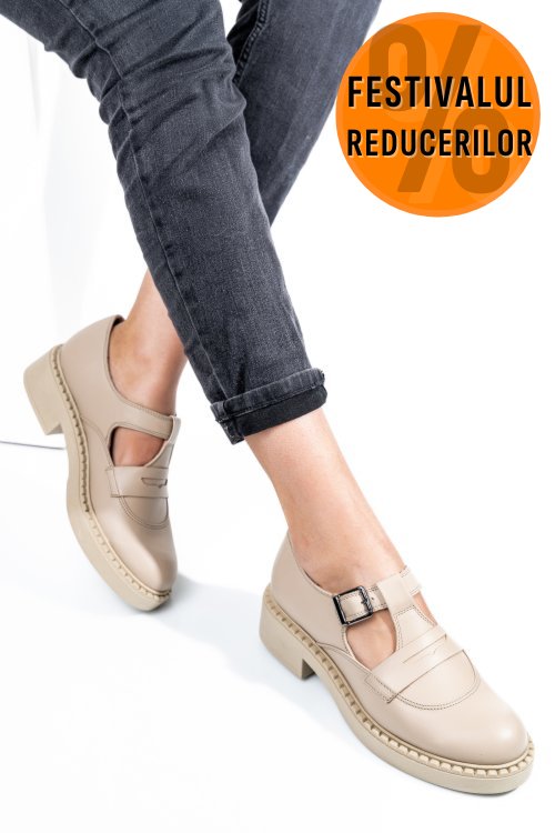 Pantofi crem piele naturala 4s7739