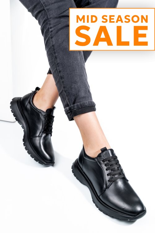 Pantofi sport negri piele naturala 241613np
