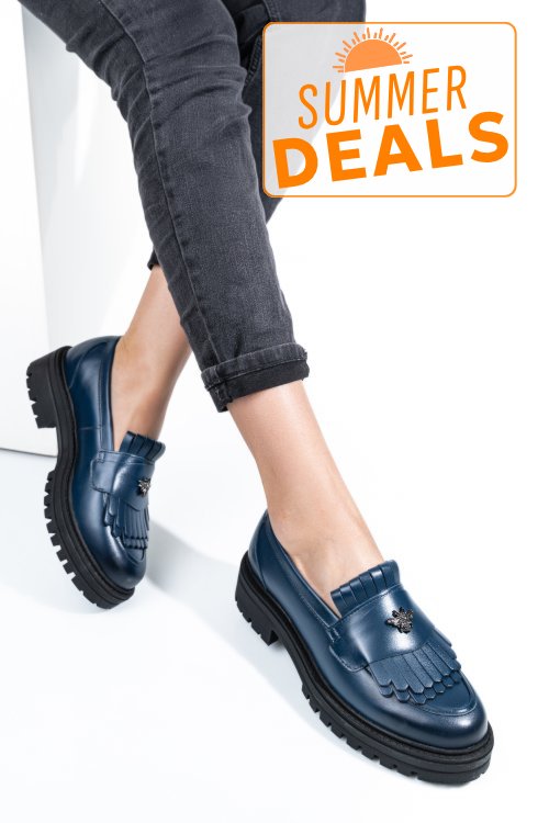 Mocasini bleumarin piele naturala 3s7701