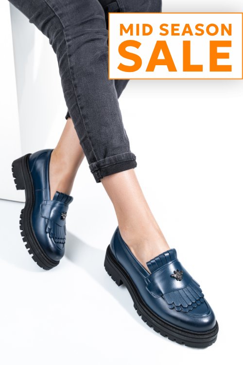 Mocasini bleumarin piele naturala 3s7701