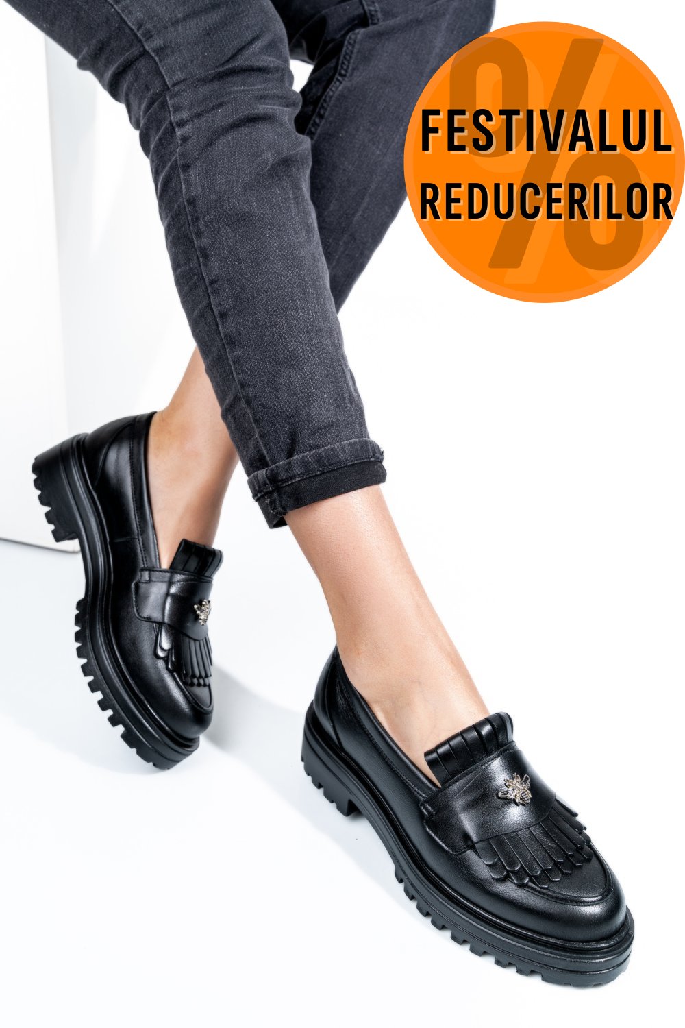 MOCASINI NEGRI PIELE NATURALA 3S7701