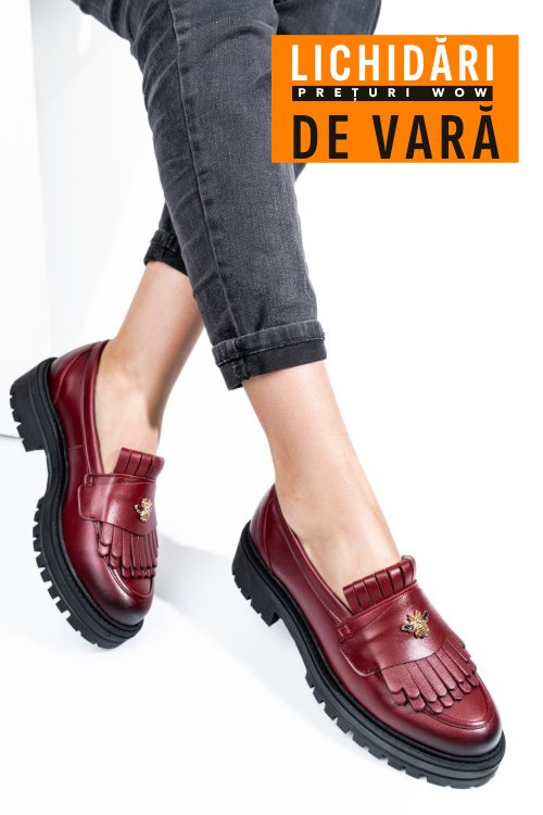 Mocasini visinii piele naturala 3s7701
