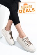 PANTOFI BEJ DESCHIS PIELE NATURALA 2S7741607NP