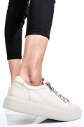 PANTOFI BEJ DESCHIS PIELE NATURALA 2S7741607NP