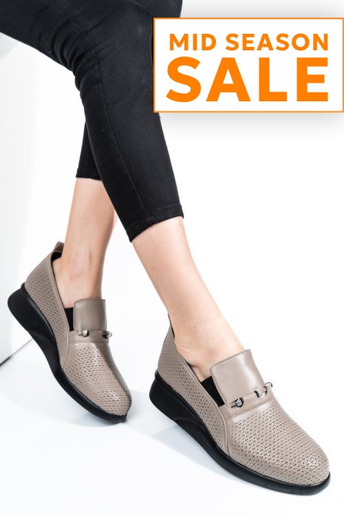 Pantofi gri piele naturala 4s7747