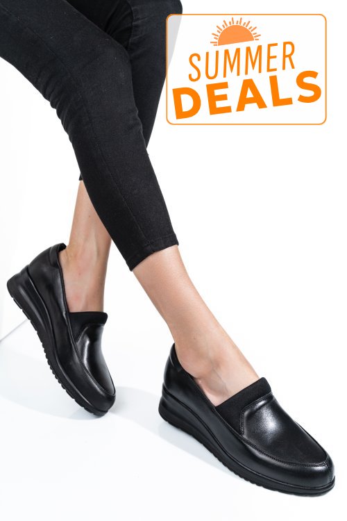 Pantofi negri piele naturala 4s7738