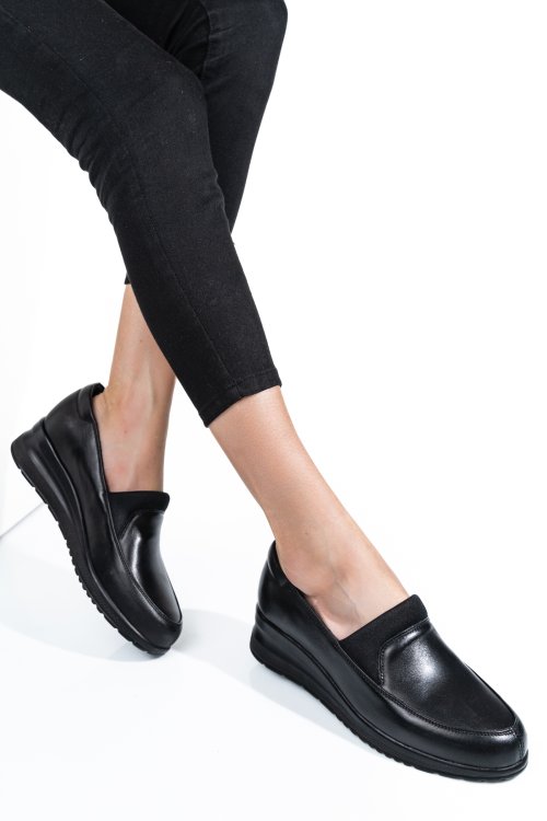 Pantofi negri piele naturala 4s7738