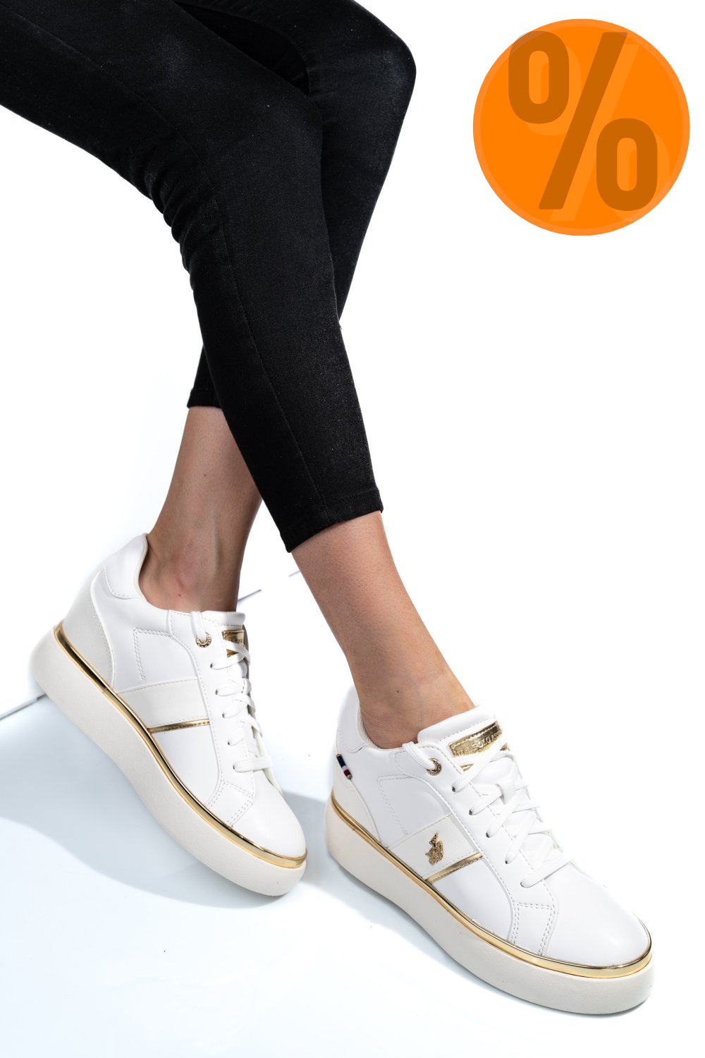 U.S. POLO ASSN, SNEAKERS DAMA WHITE ANGIE001