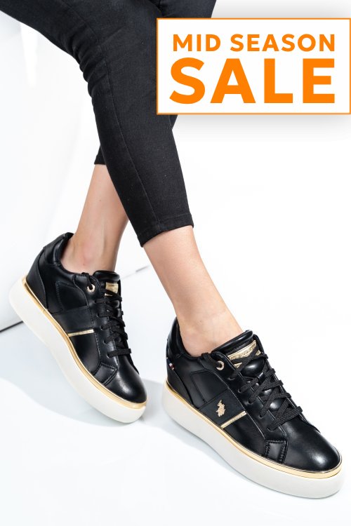 U.s. polo assn, sneakers dama black gold angie001