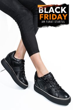 U.S. POLO ASSN, SNEAKERS DAMA BLACK ANGIE001